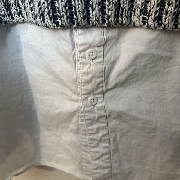 Thakoon Womens Gray Long Sleeves Cable Knit Layered Shirting Sweater size XL - L - Picture 6 of 11